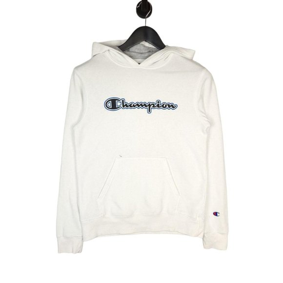 Champion Tops - Women's Champion Spell Out Hoodie White Size UK 8